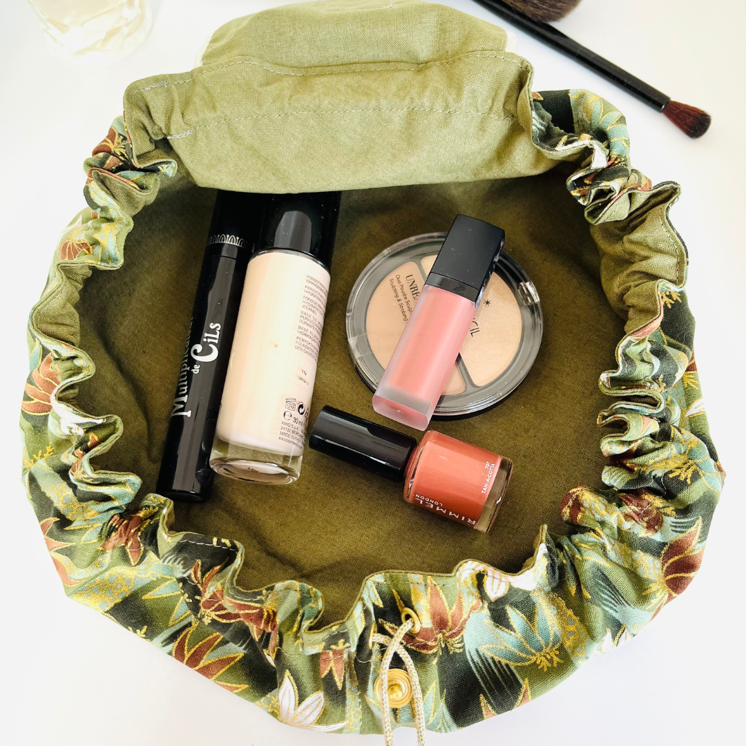 Bourse à maquillage Lotus vert