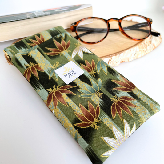 Étui à lunettes Lotus vert