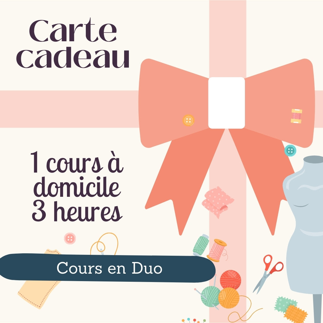 Carte cadeau cours à domicile en duo 2h ou 3h