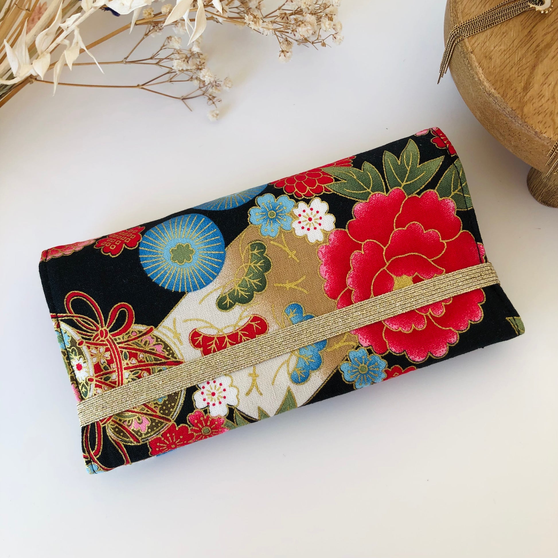 Pochette à bijoux de voyage Camélias – ateliermaina