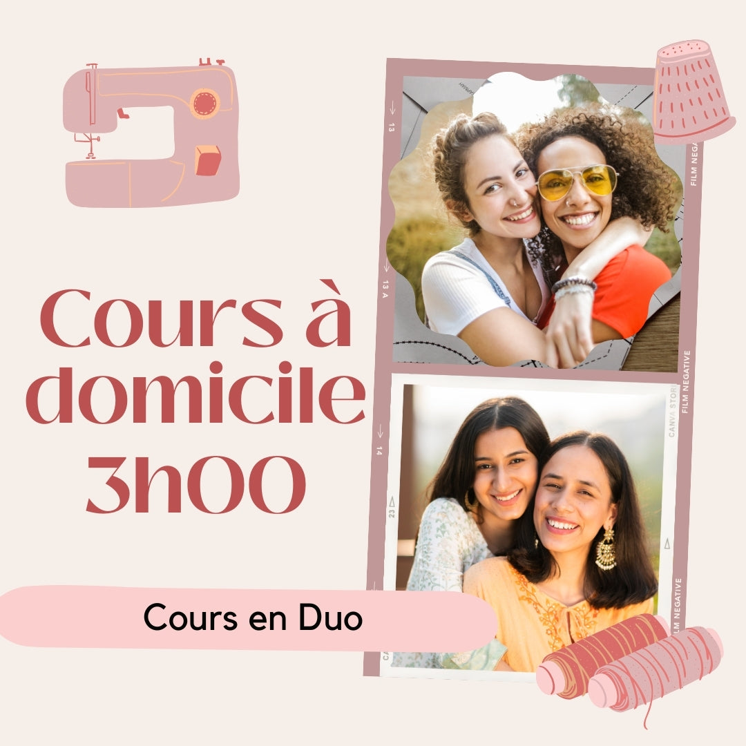 Cours de couture à domicile en duo durée 3h00