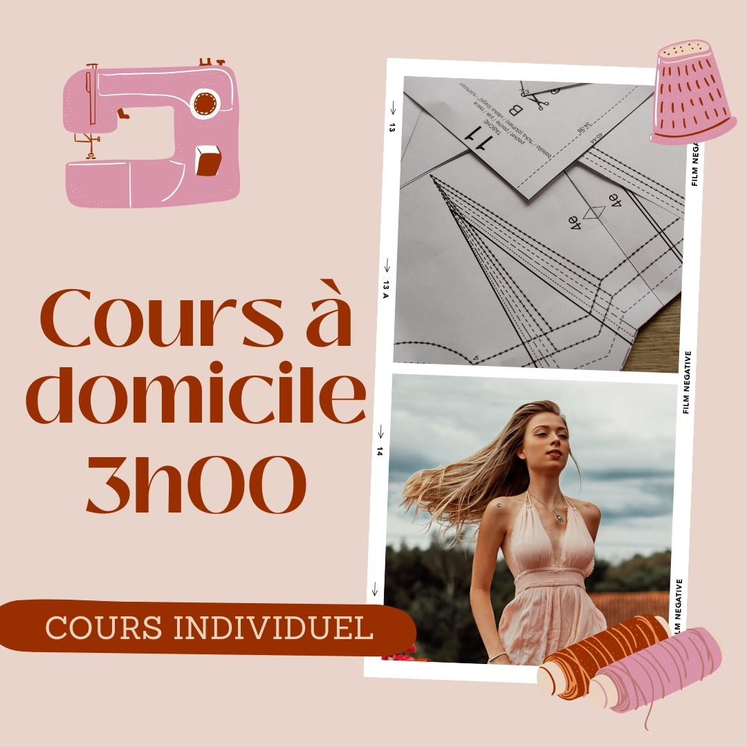 Cours de couture à domicile individuel durée 3h00