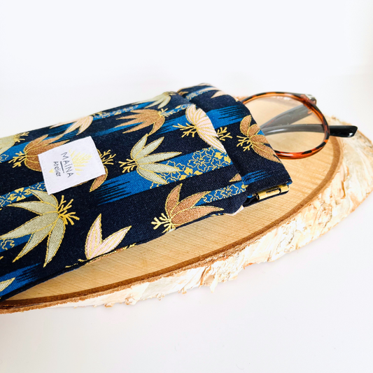 Étui à lunettes Lotus bleu